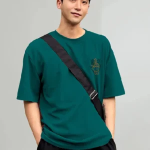 Men Printed Round Neck Polycotton Dark Green T-Shirt