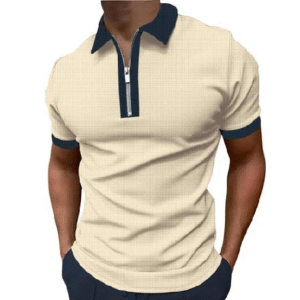 Regular Fit Zipper Polo T-Shirt for Men