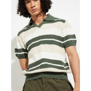 Max Fashion Men’s Striped Oversized Polo T-shirt