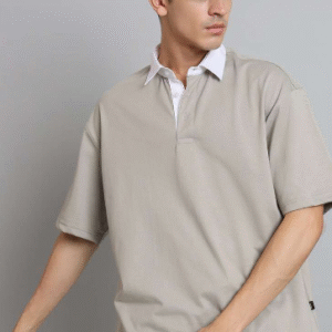 Zip-Neck Stretch Cotton Regular Fit Polo T-Shirt