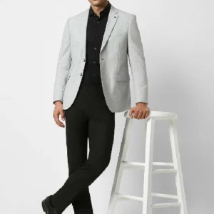 Men’s Textured Slim Fit Single-Breasted Four Piece Formal Suit