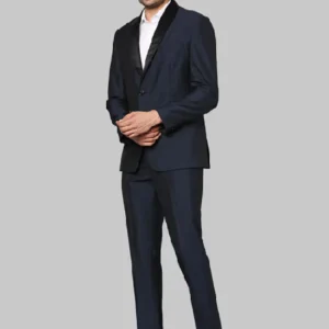 Men’s Double Breasted Textured Formal Two Piece Suit