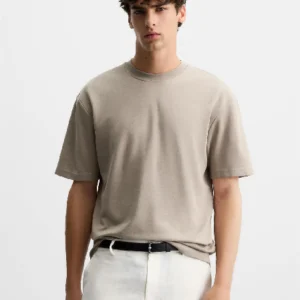 H&M Men Regular Fit Round Neck Knitted T-Shirt