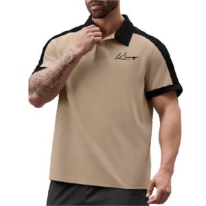 Men’s Solid Oversized Polo Neck Half Sleeve T-Shirt