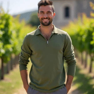 Men Solid High Neck Green Sweater