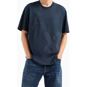 ARMANI EXCHANGE Men Brand Print Relaxed Fit Crew-Neck T-Shirt