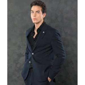 Men’s Zanza Notch Lapel Button Closure Single Breasted Textured