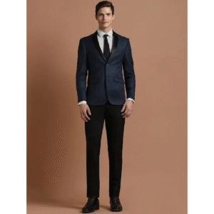 Men’s Double Breasted Textured Formal Two Piece Suit